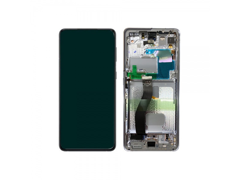 LCD + dotyk + rámeček pro Samsung Galaxy S21 Ultra 5G, phantom black (Service Pack)