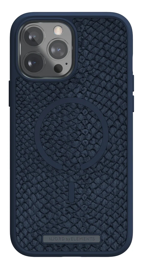Kožený kryt Njord Vatn Case pro Apple iPhone 13, petrolejová