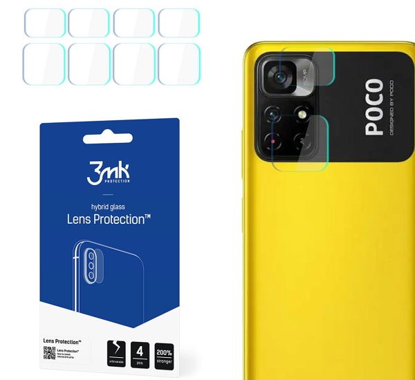 Hybridní sklo 3mk Lens ochrana kamery pro Xiaomi Poco M4 Pro 5G (4ks)