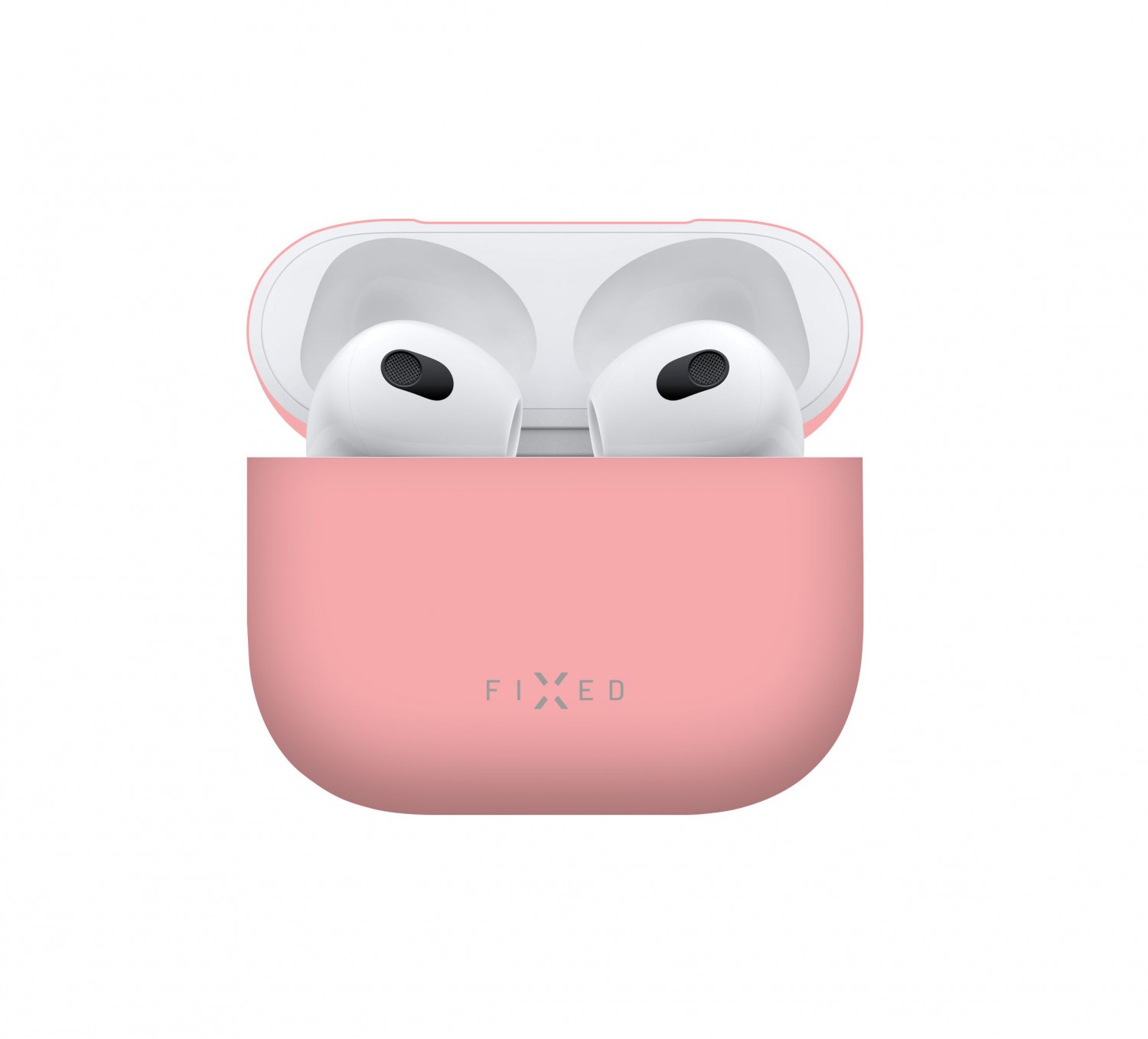 Ultratenké silikonové pouzdro, obal, kryt pro Apple Airpods 3, FIXED Silky, růžová