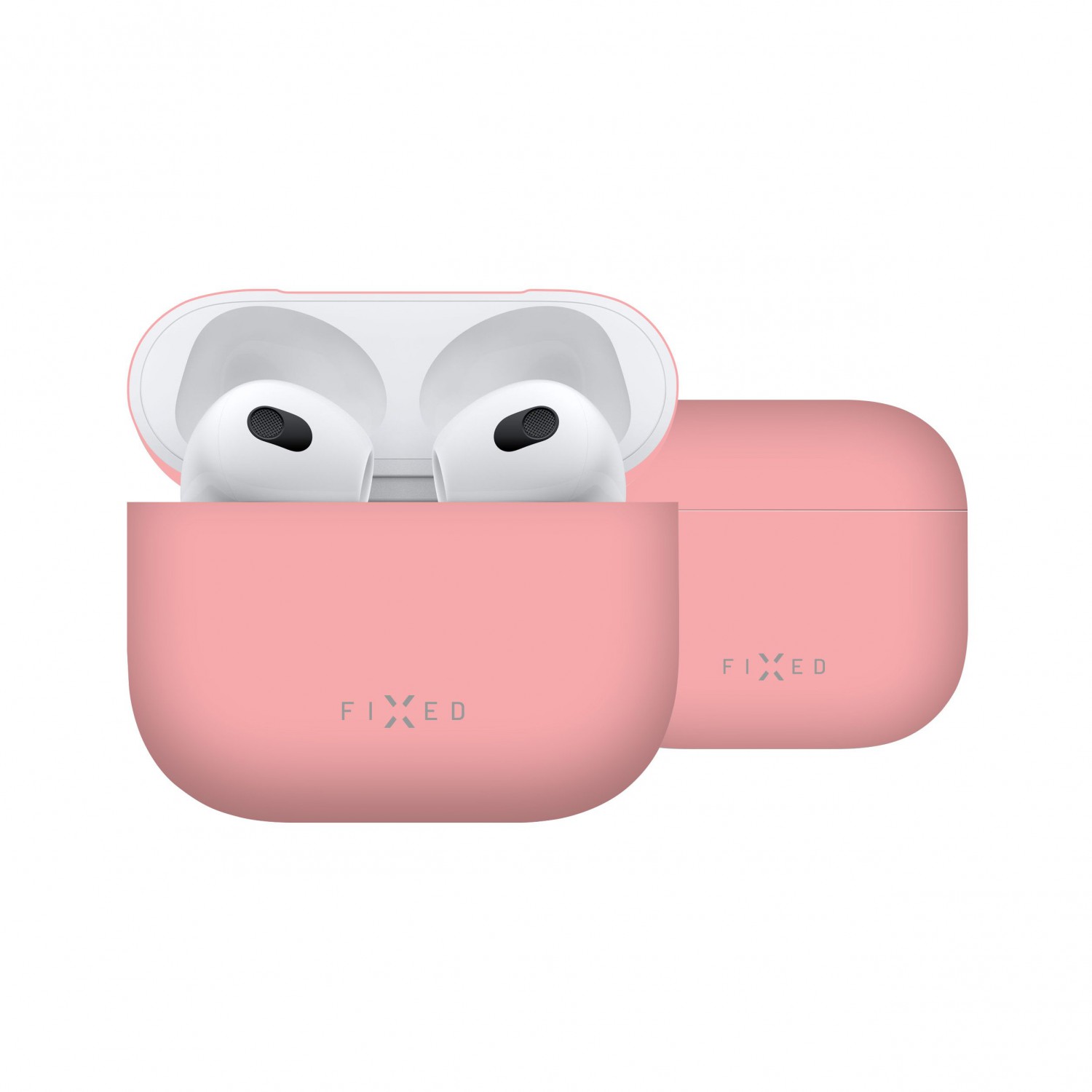 Ultratenké silikonové pouzdro, obal, kryt pro Apple Airpods 3, FIXED Silky, růžová