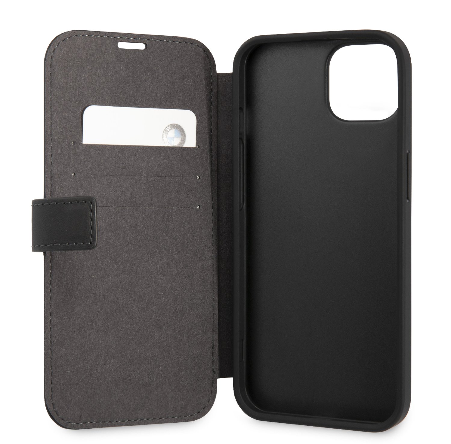 Flipové pouzdro na Apple iPhone 13 mini, BMW M Carbon Stripe BMBKP13SPUCARTCBK, černá