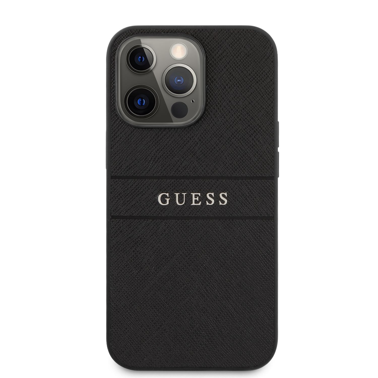 Zadní kryt Guess PU Leather Saffiano GUHCS21FPSASBBK pro Samsung Galaxy S21 FE 5G, černá