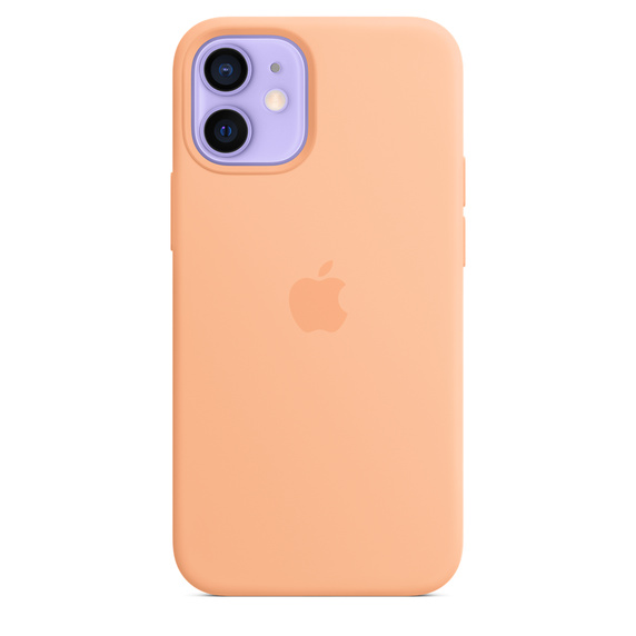 Silikonový kryt Silicone Case MagSafe pro Apple iPhone 12 mini, světle meruňková