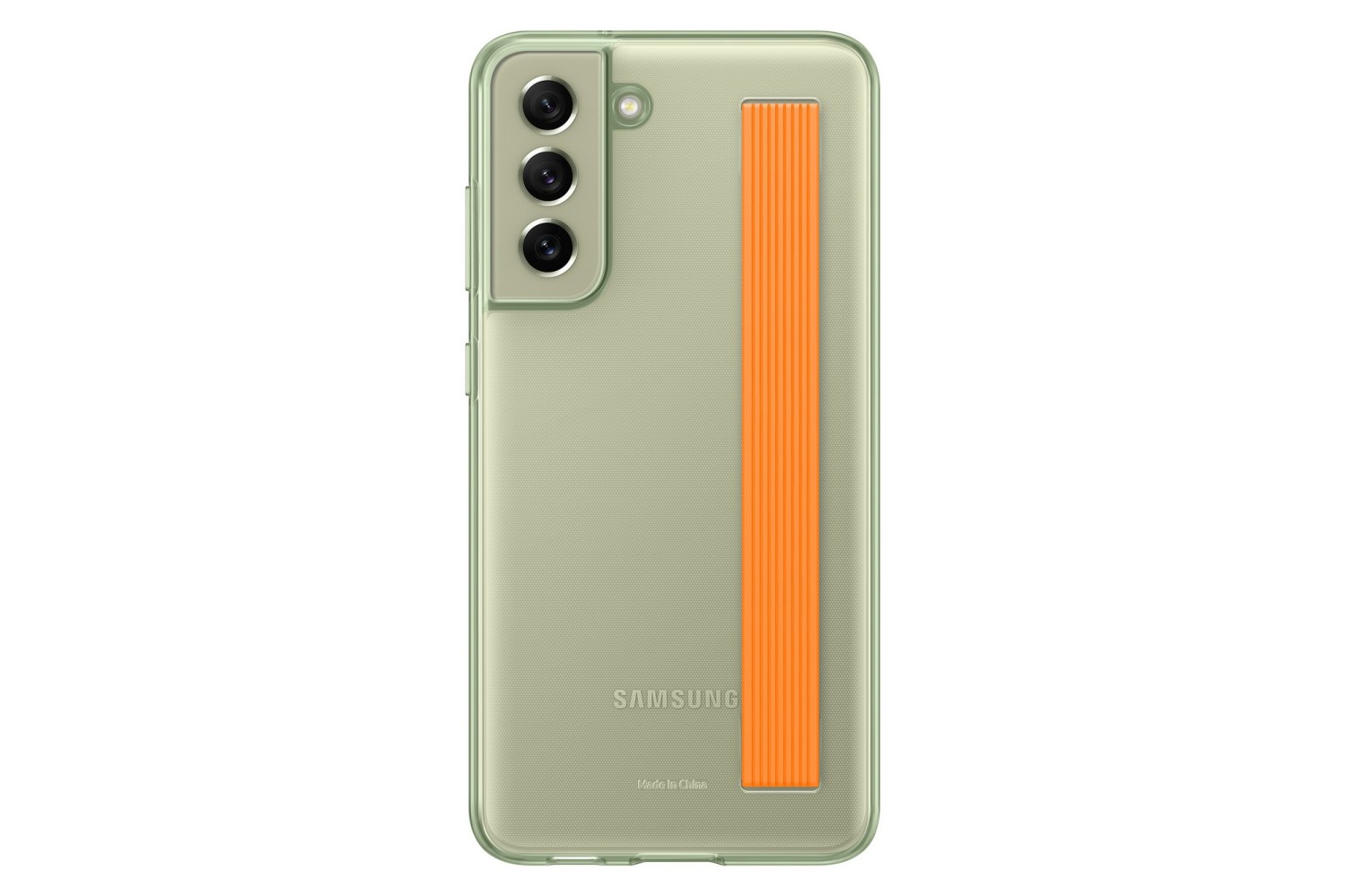 Zadní kryt s poutkem pro Samsung Galaxy S21 FE, Clear Strap EF-XG990CME, olivová zelená