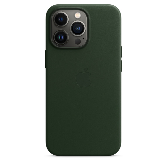 Apple kožený kryt Leather Case MagSafe pro Apple iPhone 13 Pro, sekvojově zelená