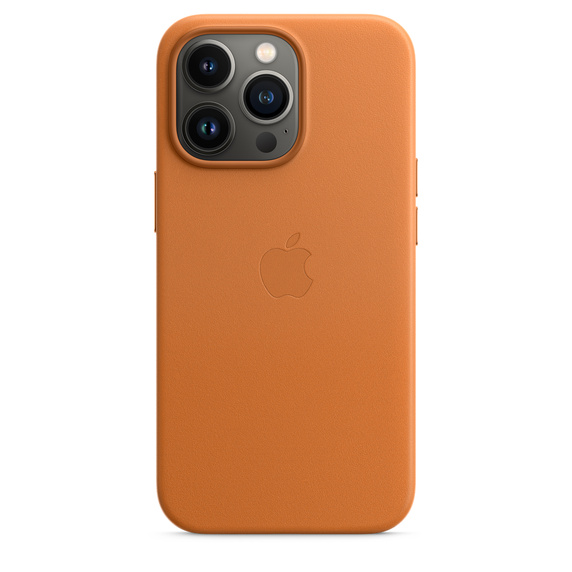 Apple kožený kryt Leather Case MagSafe pro Apple iPhone 13 Pro, zlatohnědá