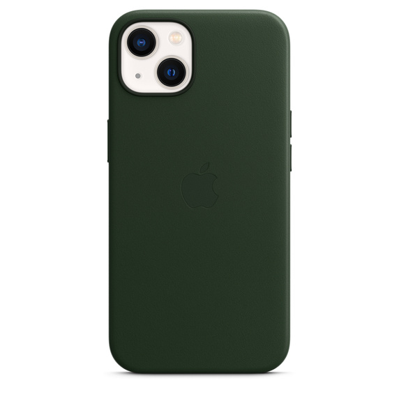 Apple kožený kryt Leather Case MagSafe pro Apple iPhone 13, sekvojově zelená