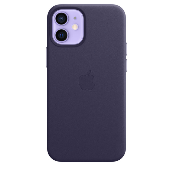Apple kožený kryt Leather Case MagSafe pro Apple iPhone 12 mini, tmavě fialová