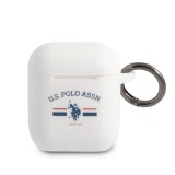 U.S. Polo Horses Flag USACA2SFGH silikonové pouzdro Apple Airpods 1/2, bílá