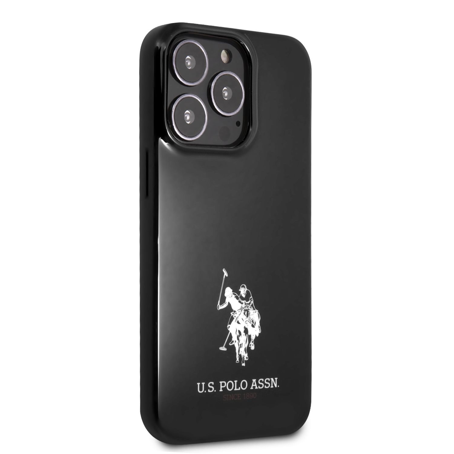 Silikonový kryt na Apple iPhone 13 Pro, U.S. Polo Horses USHCP13LUMHK, černá
