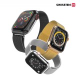 Kovový řemínek Swissten Milánský tah pro Apple Watch 38-40 mm, zlatá
