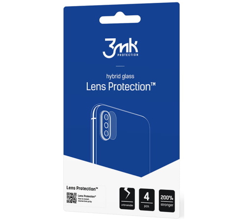 Hybridní sklo 3mk Lens ochrana kamery pro Samsung Galaxy S22 Ultra (4ks)
