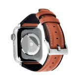 Kožený řemínek COTEetCI Soft Rubber Leather integrated Band pro Apple Watch 42/44mm, hnědá