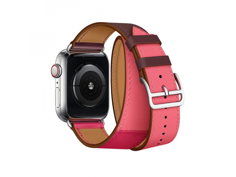 Levně Kožený řemínek COTEetCI Calf Leather Band pro Apple Watch 42/44mm, fialová-růžová-světle růžová