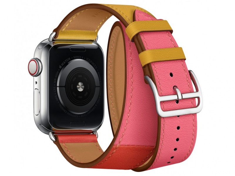 Levně Kožený řemínek COTEetCI Calf Leather Band pro Apple Watch 42/44mm, oranžová-červená-růžová