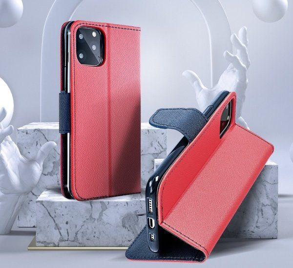 Flipové pouzdro Fancy pro Samsung Galaxy S21 FE, červeno-modrá