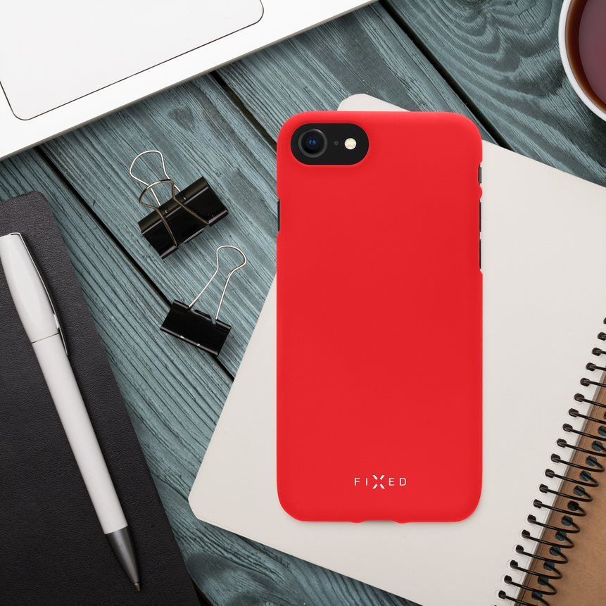 Zadní pogumovaný kryt FIXED Story pro Samsung Galaxy S22 Ultra 5G, červená
