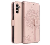 Flipové pouzdro Forcell MEZZO pro Samsung Galaxy A32, tree rose gold