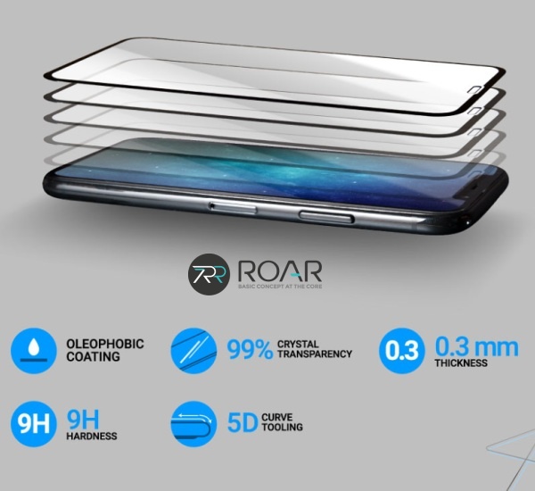 Tvrzené sklo Roar 5D pro Samsung Galaxy S22, černá