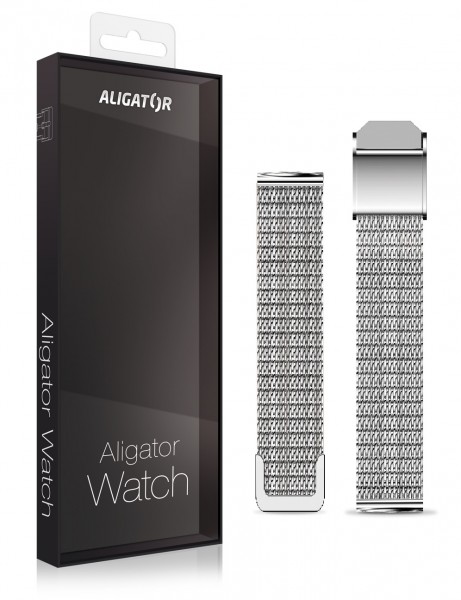 Kovový řemínek ALIGATOR pro Watch Grace 16mm, stříbrná
