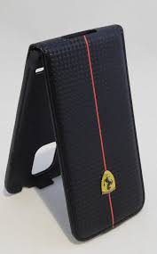 Levně Kožené pouzdro Ferrari Flap Case pro Samsung Galaxy S5, černá