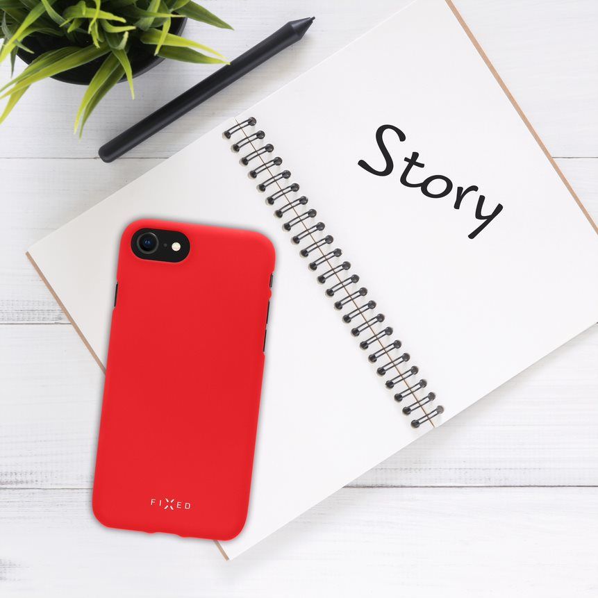 Zadní pogumovaný kryt FIXED Story pro Samsung Galaxy A13, červená