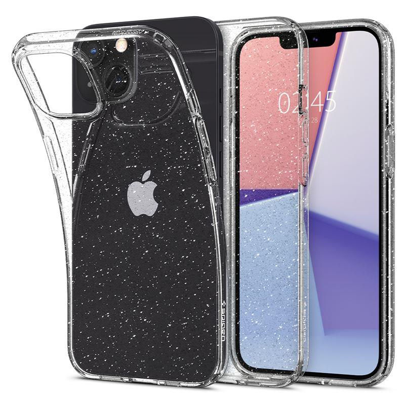 Levně Ochranný kryt Spigen Liquid Crystal Glitter pro Apple iPhone 13, transparentní