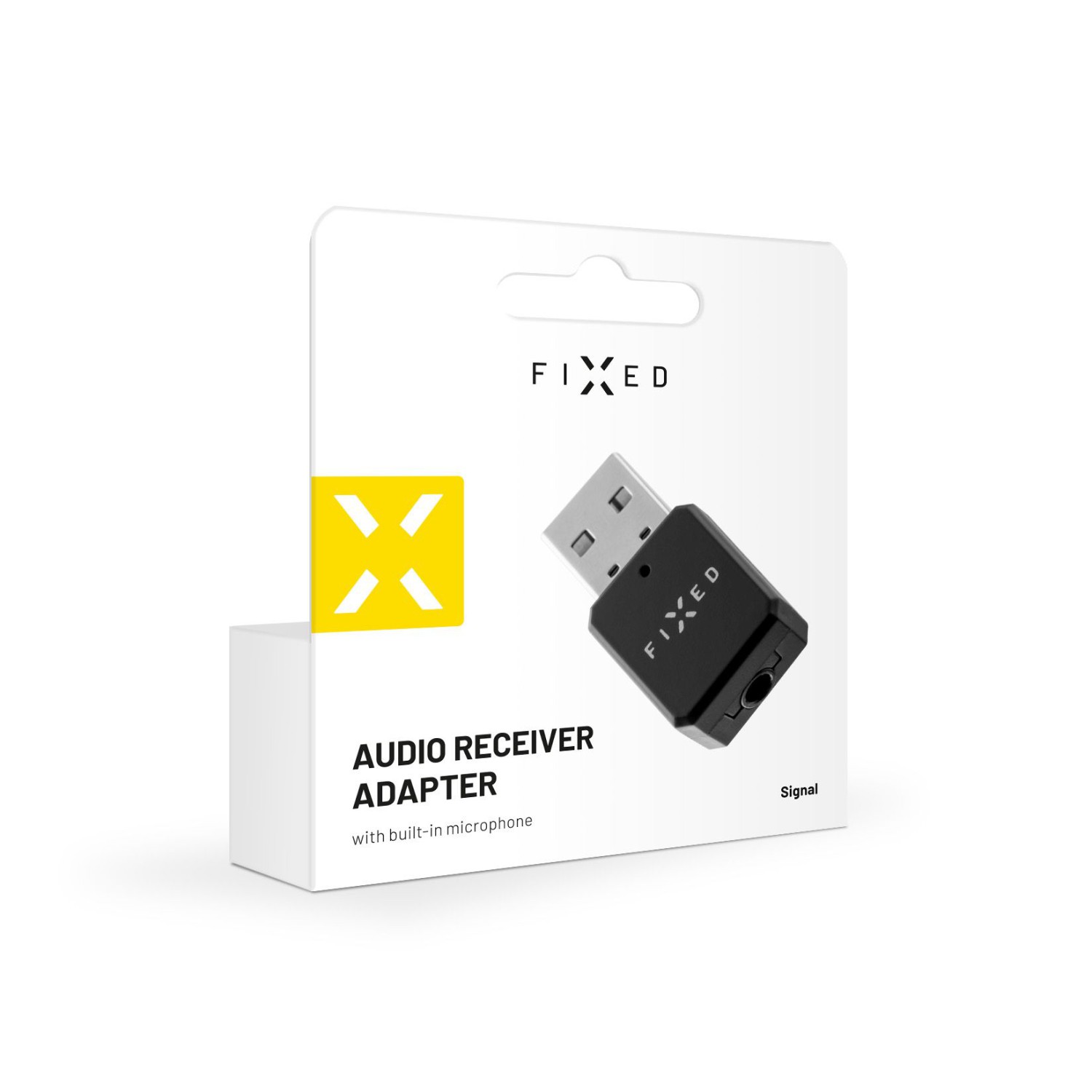 Bluetooth audio přijímač FIXED Signal se zabudovaným mikrofonem, černá