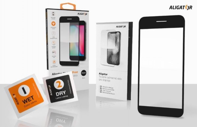 Ochranné tvrzené sklo ALIGATOR PRINT pro Samsung Galaxy S22+, černá