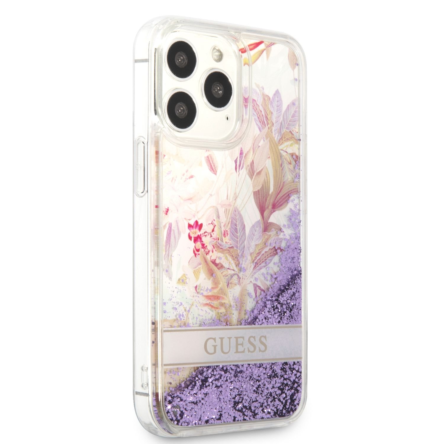 Zadní kryt Guess Liquid Glitter Flower pro Apple iPhone 7/8/SE2020/SE2022, fialová