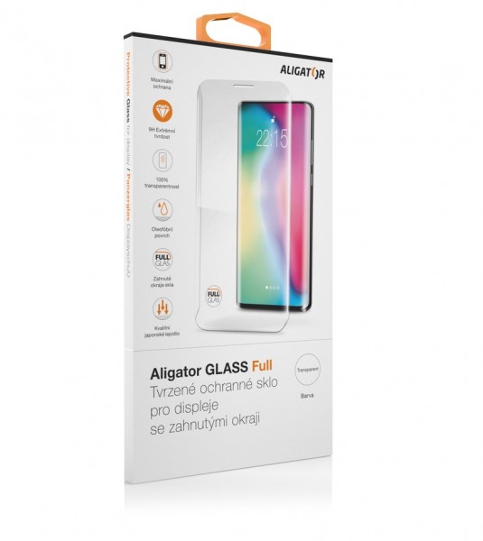 Tvrzené sklo ALIGATOR FULL COVER pro Samsung Galaxy S22 Ultra, černá