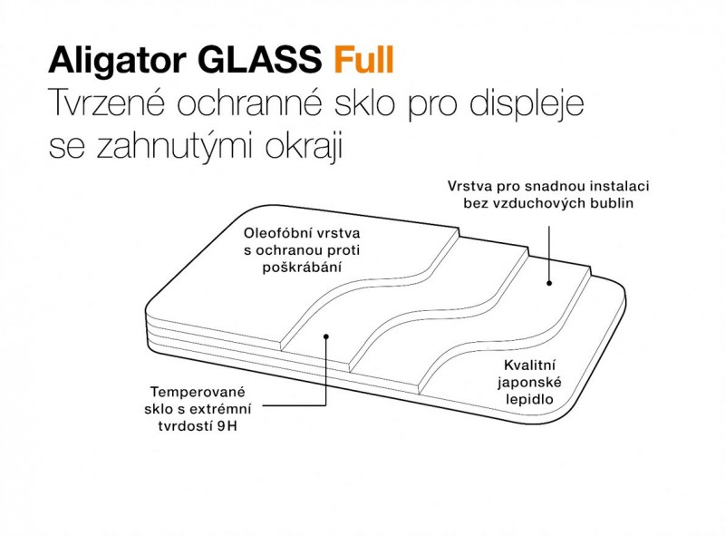 Tvrzené sklo ALIGATOR FULL COVER pro Samsung Galaxy S22 Ultra, černá