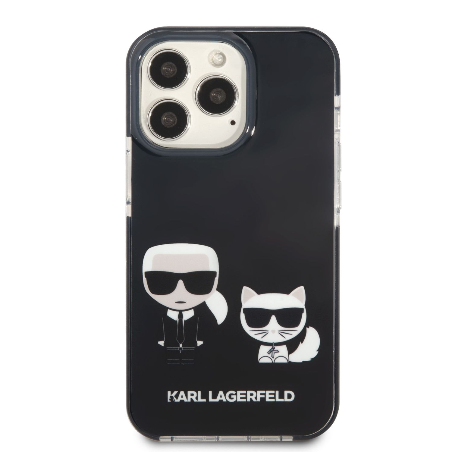 Zadní kryt Karl Lagerfeld TPE Karl and Choupette pro Apple iPhone 13 Pro, černá