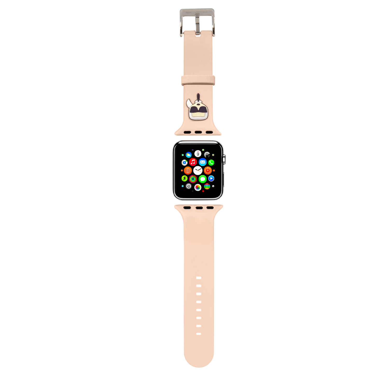 Levně Řemínek Karl Lagerfeld Karl Head pro Apple Watch 38/40mm, růžová
