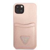 Zadní kryt Guess Saffiano Double Card pro Apple iPhone 13 mini, růžová