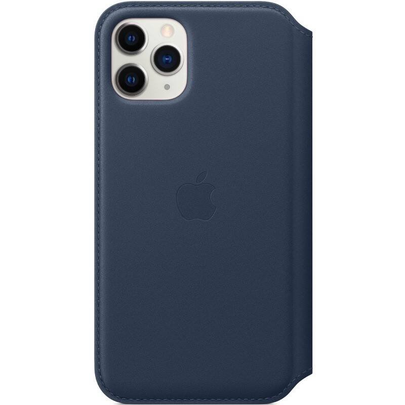 Flipové pouzdro Apple Leather Folio MY1P2ZM/A pro Apple iPhone 11 Pro Max, tmavě modrá