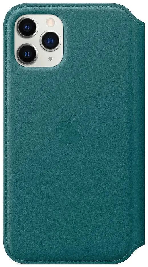 Flipové pouzdro Apple Leather Folio MY1M2ZM/A pro Apple iPhone 11 Pro, paví modrá