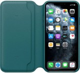 Flipové pouzdro Apple Leather Folio MY1Q2ZM/A pro Apple iPhone 11 Pro Max, paví modrá
