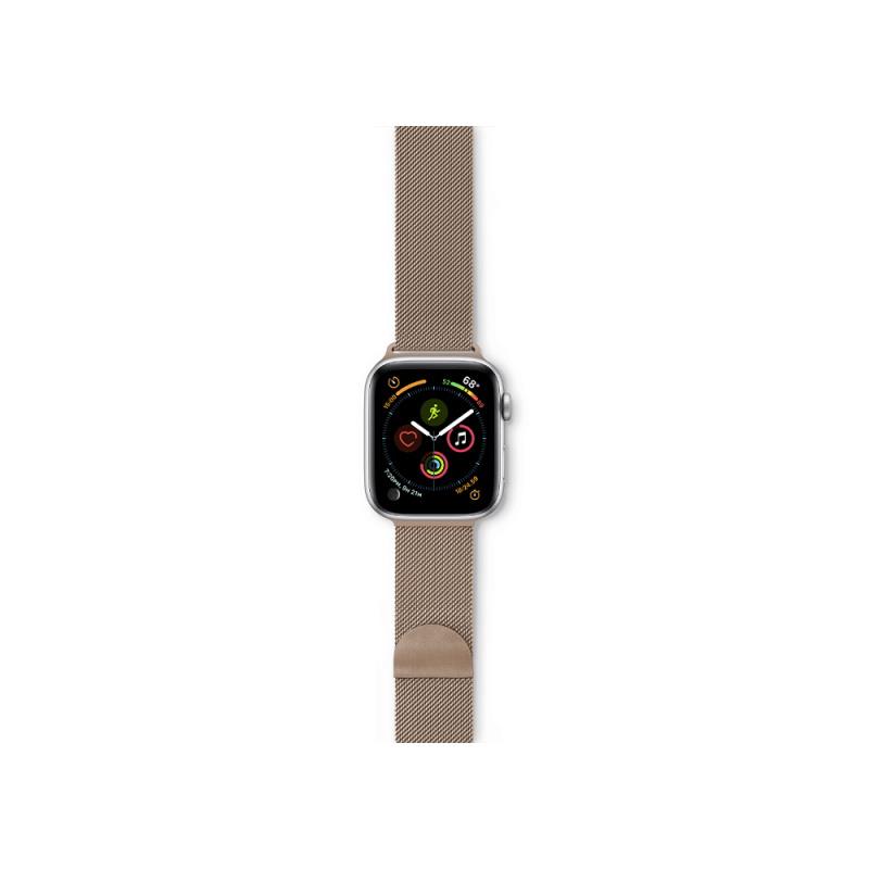 Ocelový řemínek Epico Milanese pro Apple Watch 42/44mm, zlatorůžová