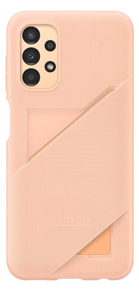 Silikonové pouzdro Back Cover with Card Pocket pro Samsung Galaxy A13, broskvová