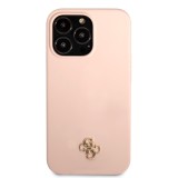 Zadní kryt Guess 4G Silicone Metal Logo pro Apple iPhone 13 Pro, růžová