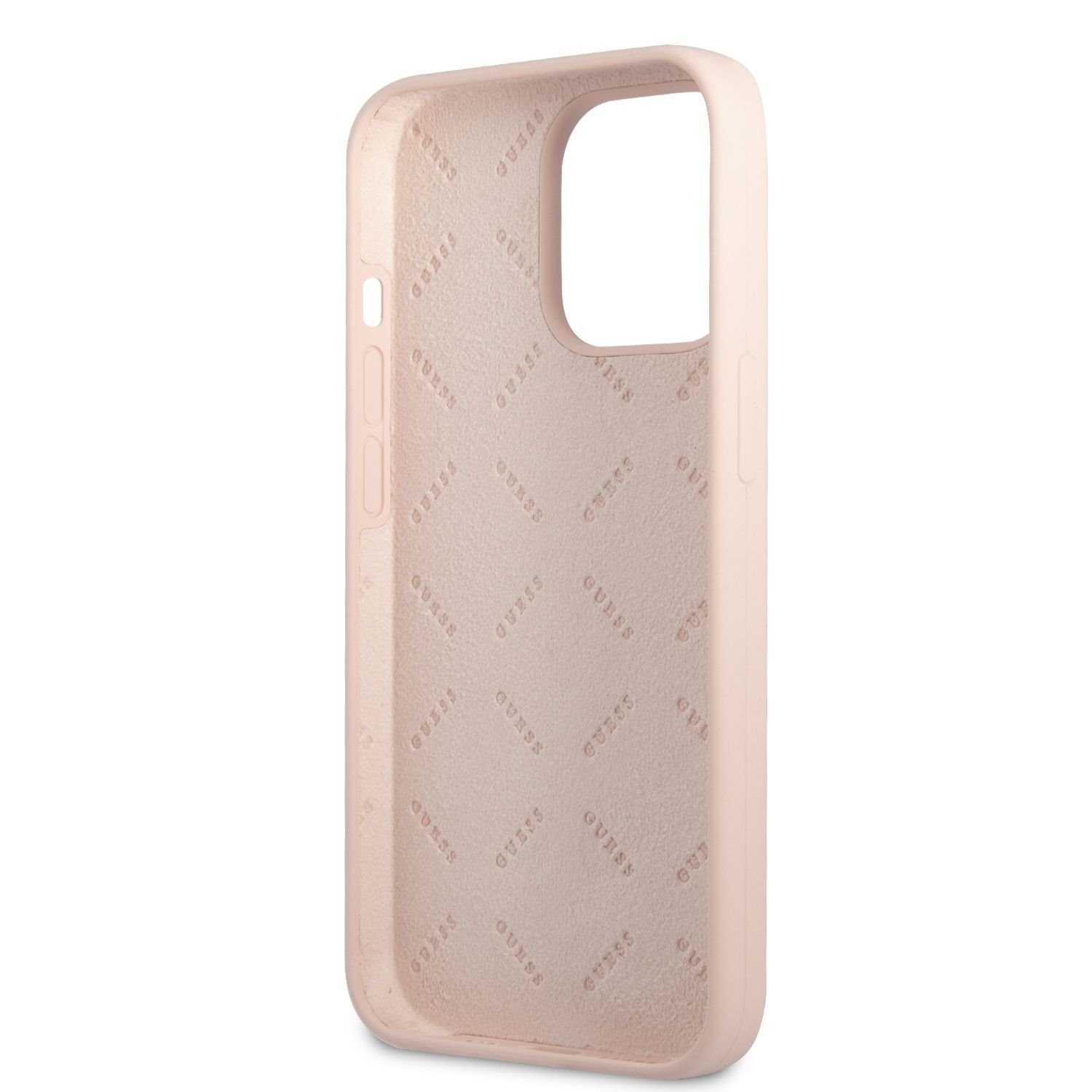 Zadní kryt Guess 4G Silicone Metal Logo pro Apple iPhone 13 Pro, růžová