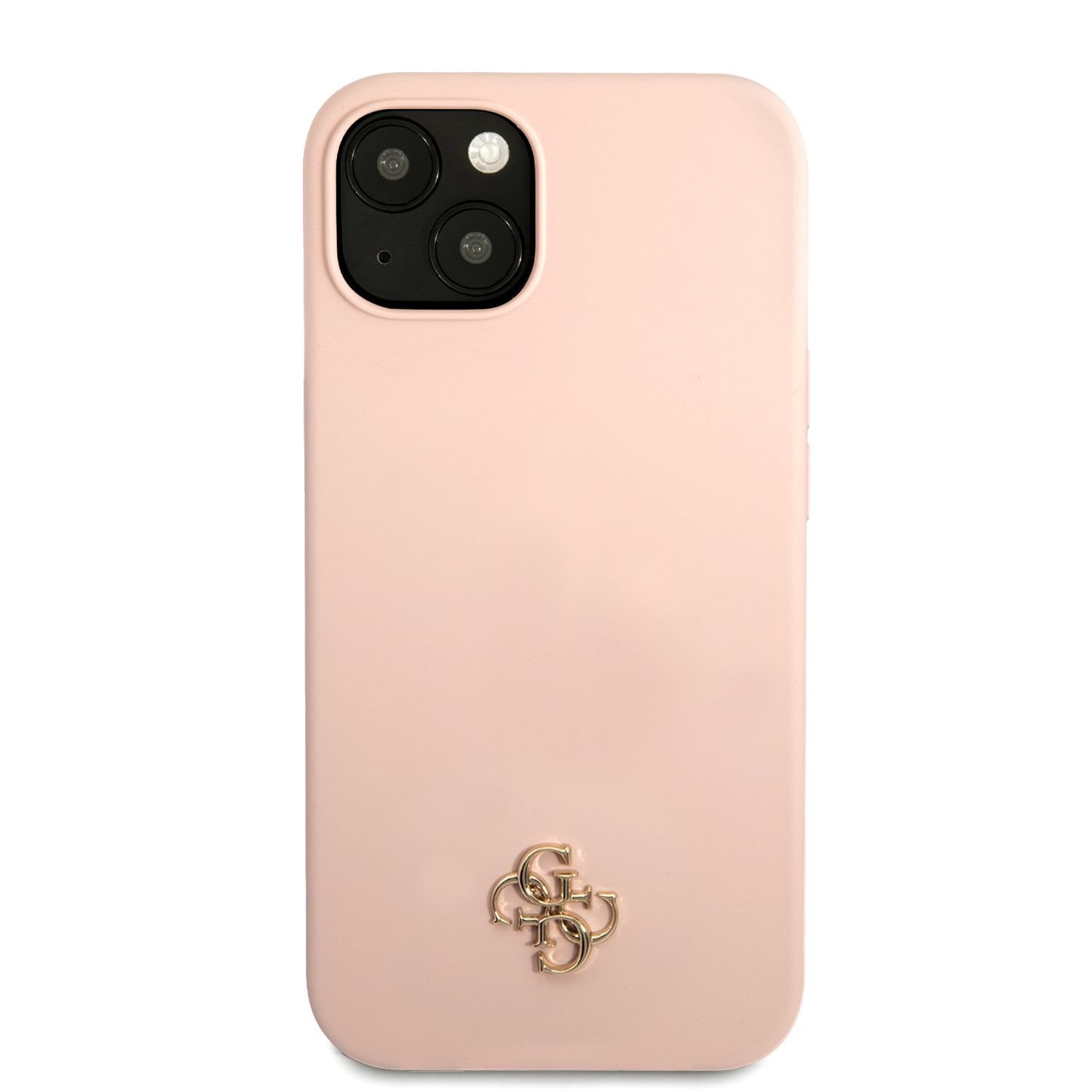 Zadní kryt Guess 4G Silicone Metal Logo pro Apple iPhone 13, růžová