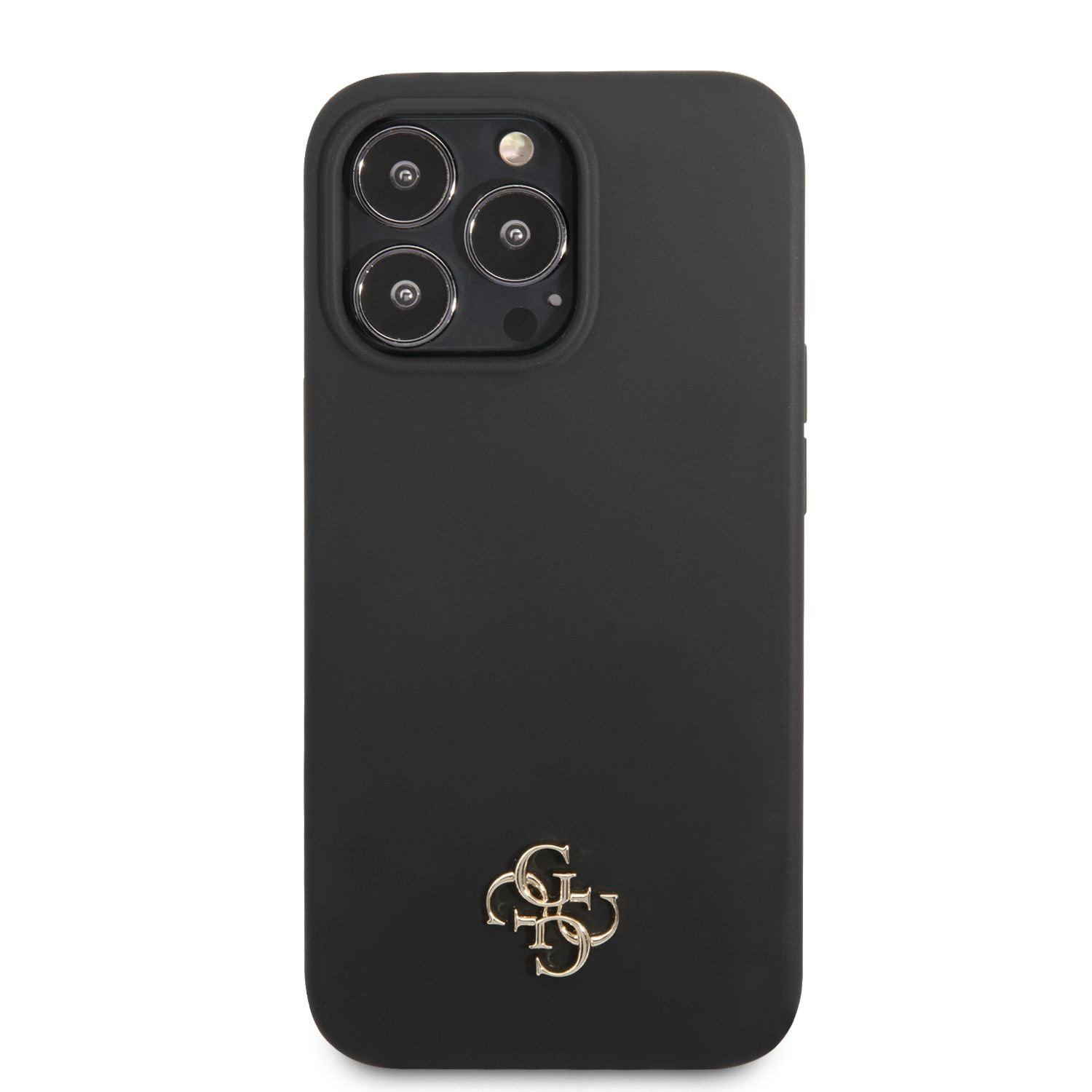 Zadní kryt Guess 4G Silicone Metal Logo pro Apple iPhone 13 Pro Max, černá