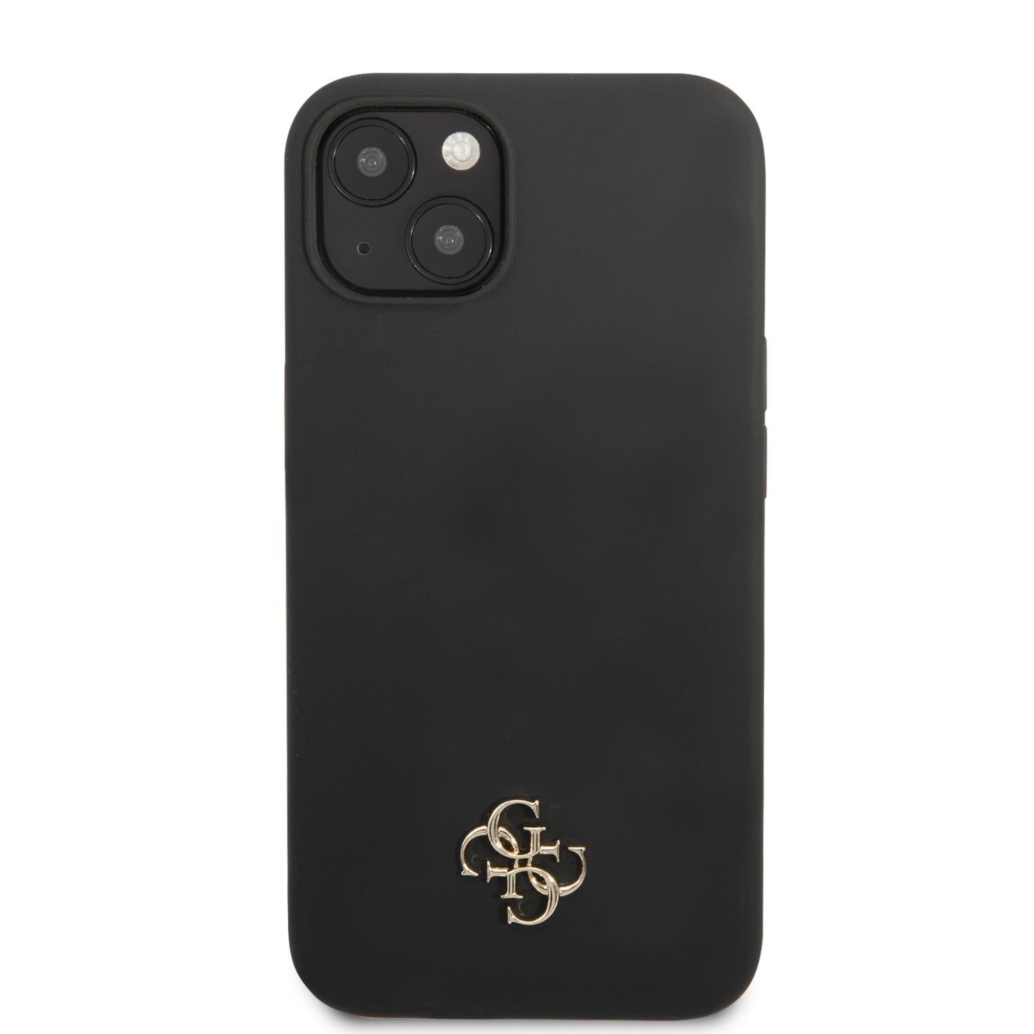 Zadní kryt Guess 4G Silicone Metal Logo pro Apple iPhone 13 mini, černá