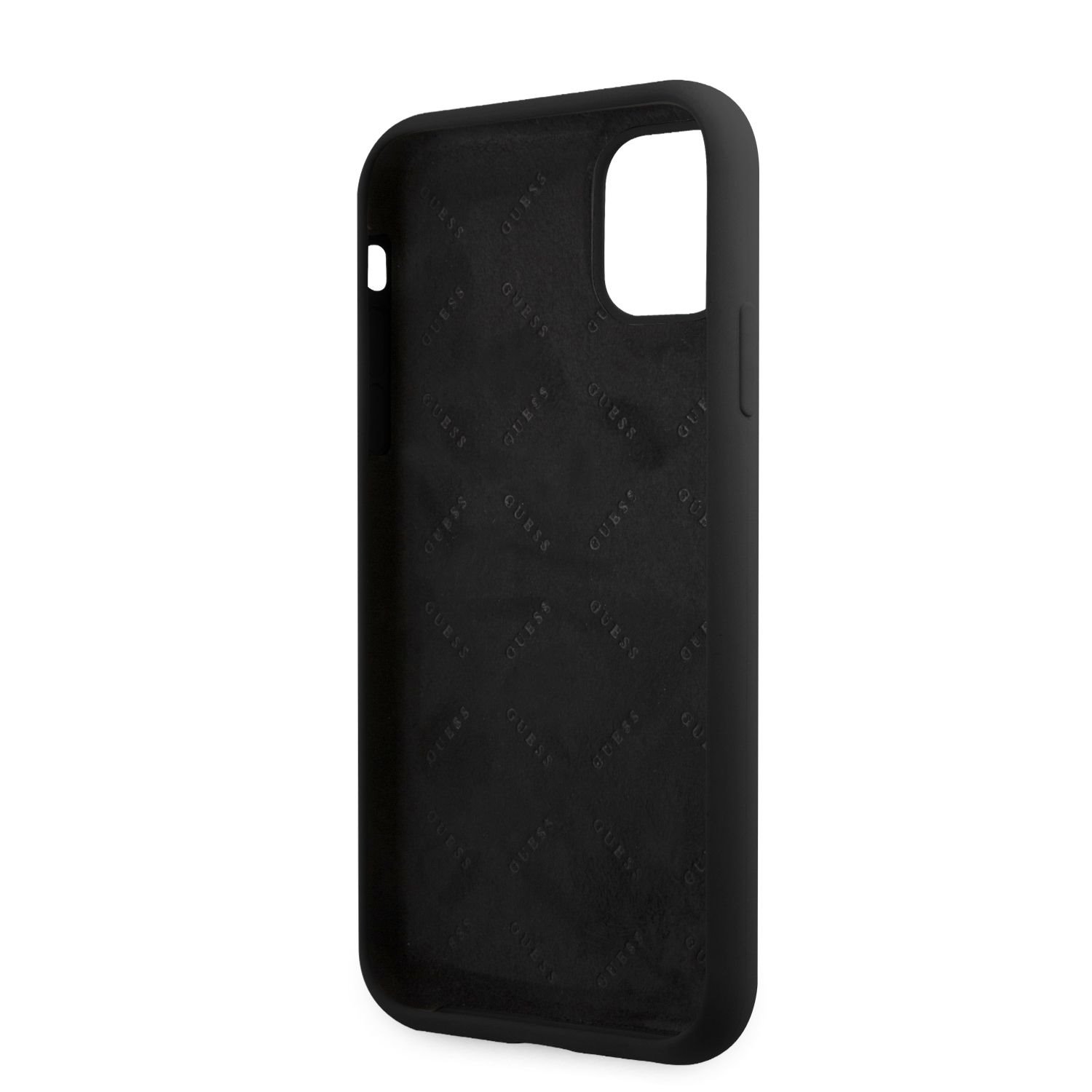 Zadní kryt Guess Silicone Line Triangle pro Apple iPhone 11, černá