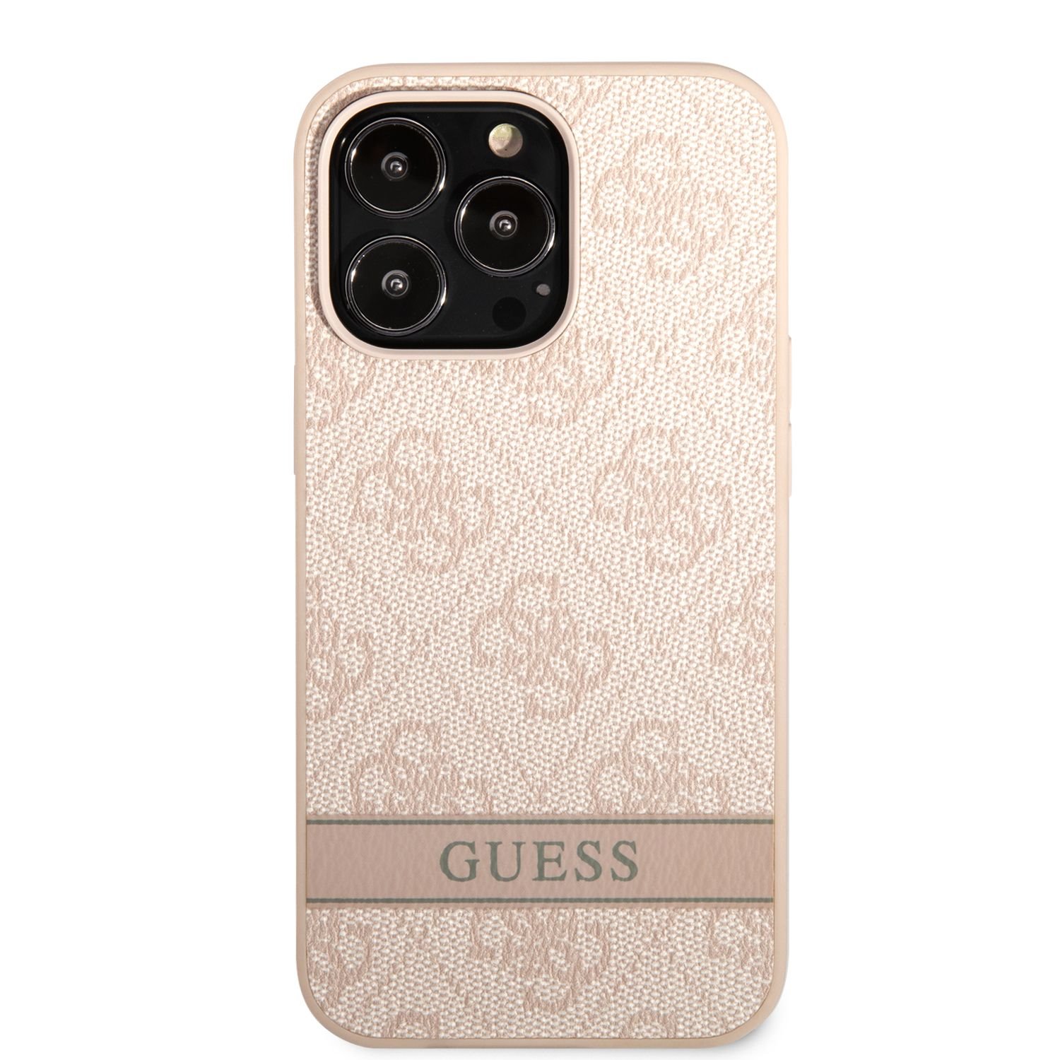 Levně Zadní kryt Guess PU 4G Stripe pro Apple iPhone 13 Pro Max, růžová