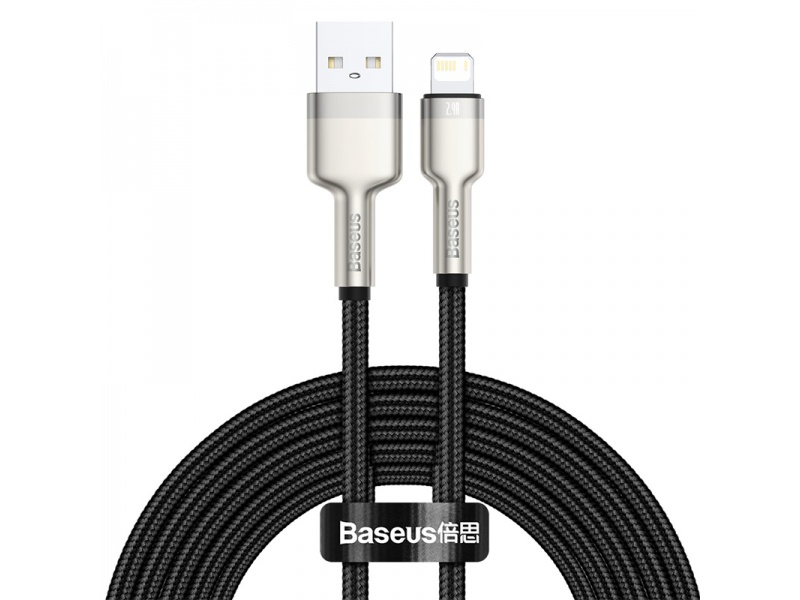 Levně Datový kabel Baseus Cafule Series Metal USB to IP 2.4A 2m, černá