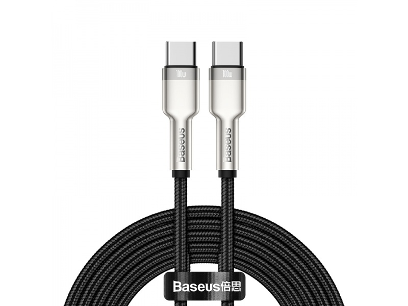 Datový kabel Baseus Cafule Series Metal Type-C/Type-C 100W 2m, černá